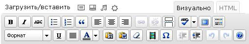 кнопки визуального редактора