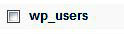 строка wp_users в базе данных