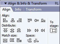 выравнивание в программе Macromedia Flash Professional 8