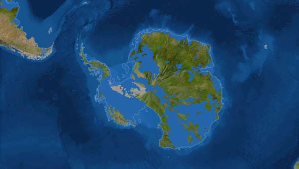 карта Антарктиды после таяния льдов