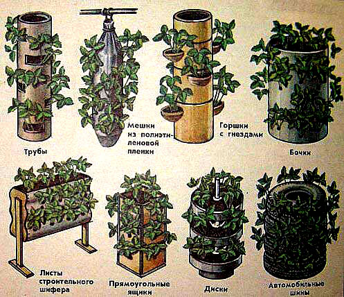 виды вертикальных грядок